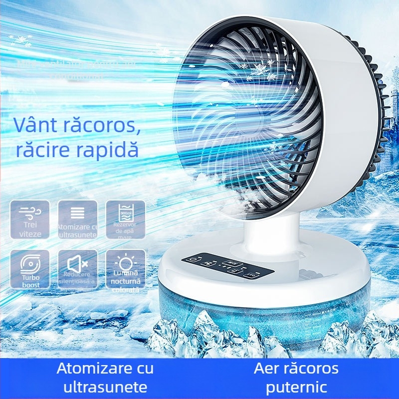 Ventilator USB de birou pliabil pentru circulația aerului, silențios, design turbina, 3 trepte, 21×21×32 cm