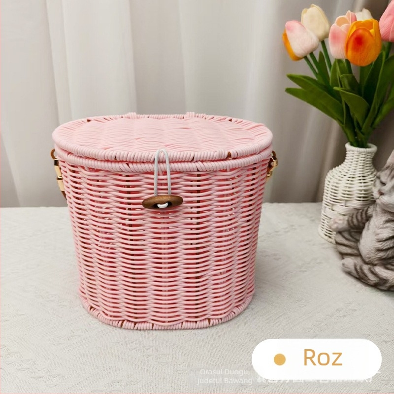 Cutie cadou din metal, aspect de ratan, stil chinezesc nou, personalizabilă