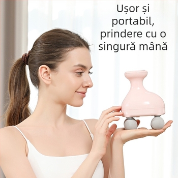 Masajer Fascia Gun portabil pentru gât, umeri și corp, masaj cu percuție electric cu 4 capete, LCD, 5+ niveluri de viteză, baterie încorporată 500–800 mAh, zgomot 46–70 dB