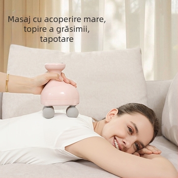 Masajer Fascia Gun portabil pentru gât, umeri și corp, masaj cu percuție electric cu 4 capete, LCD, 5+ niveluri de viteză, baterie încorporată 500–800 mAh, zgomot 46–70 dB