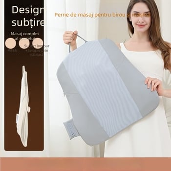 Perne de masaj pentru talie și spate, cu 2 capete de masaj, frământare, compresie caldă cu lumină roșie, terapie cu infraroșu, pentru uz casnic și în mașină
