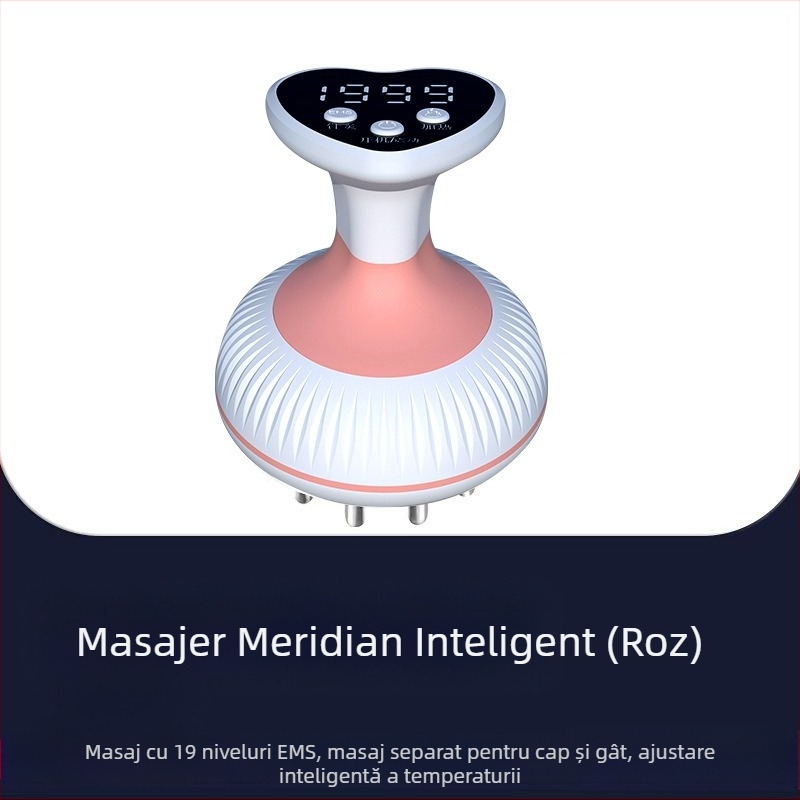 X1009 Masaj electric meridian pentru întregul corp, reîncărcabil, control temperatură 55°C, viteză fără trepte, carcasă ABS, baterie de 1200mAh