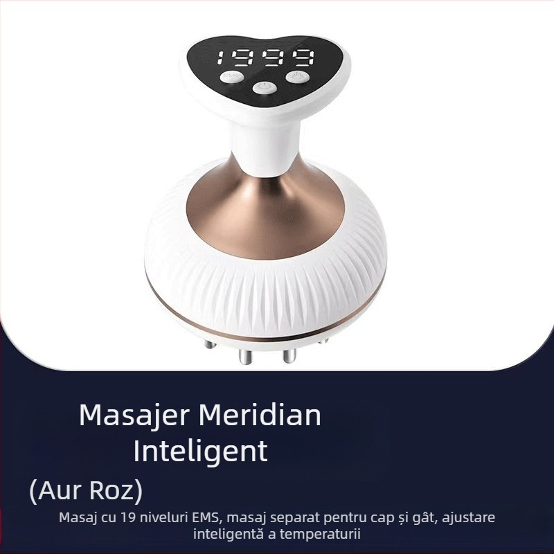 X1009 Masaj electric meridian pentru întregul corp, reîncărcabil, control temperatură 55°C, viteză fără trepte, carcasă ABS, baterie de 1200mAh