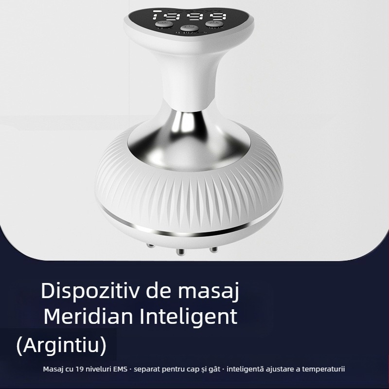 X1009 Masaj electric meridian pentru întregul corp, reîncărcabil, control temperatură 55°C, viteză fără trepte, carcasă ABS, baterie de 1200mAh