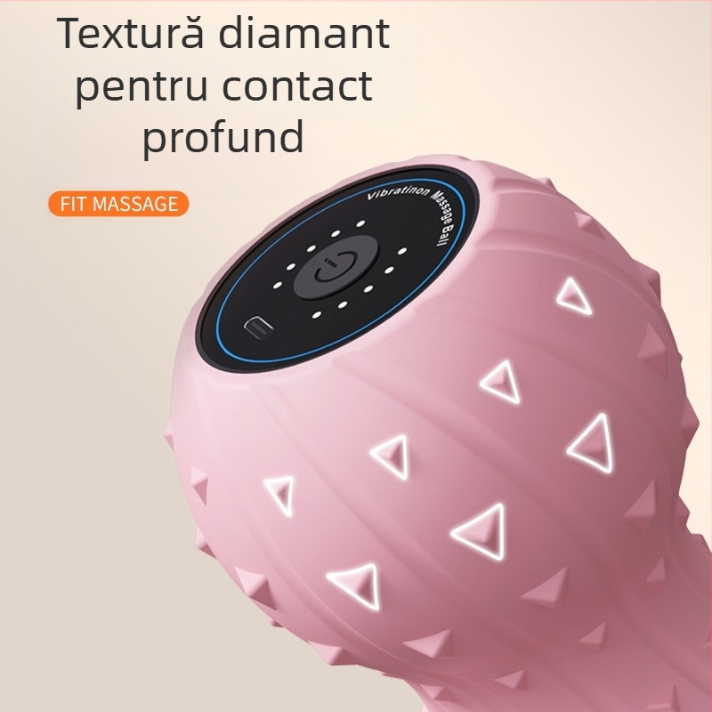 Masaj manual cu bilă fascială — silicon+ABS, vibrație 3D, masaj pentru întreg corpul, încărcare USB, autonomie de 150 de minute