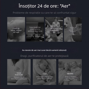 Purificator de aer pentru casă – Îndepărtarea formaldehidei, zgomot redus (<36 dB), 50 m³/h, acoperire 10 m², Filtru compozit