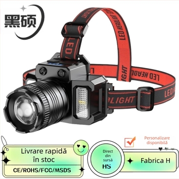 Frontala de cap cu LED, 3W, 1500mAh, alimentare prin manivelă, rază 200–500 m