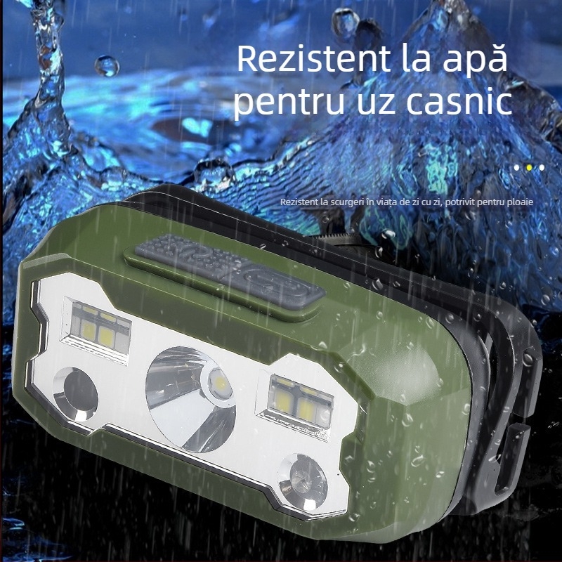 Lampa frontală LED, 5W, Încărcare Type-C, Baterie Li-ion de înaltă densitate, Rază 200-500 m