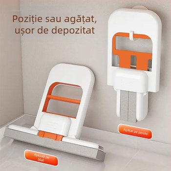 Mop Mini Manual - Mop cu burete absorbant pentru uz casnic, Crown Brand, metal, lansat în 2025, potrivit pentru pisici