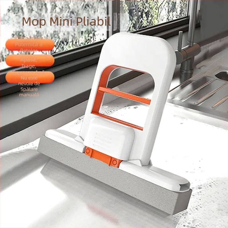 Mop Mini Manual - Mop cu burete absorbant pentru uz casnic, Crown Brand, metal, lansat în 2025, potrivit pentru pisici