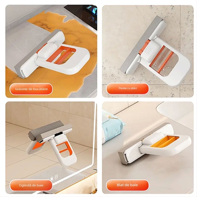 Mop Mini Manual - Mop cu burete absorbant pentru uz casnic, Crown Brand, metal, lansat în 2025, potrivit pentru pisici