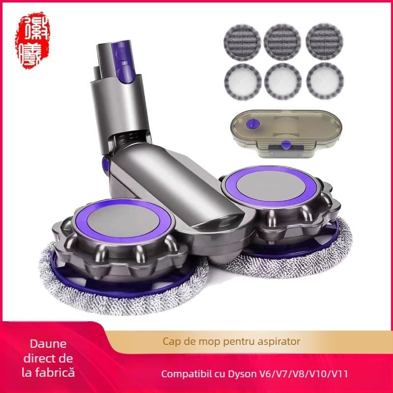 Accesorii pentru aspirator Dyson: cap de mop compatibil cu modelele V6–V15, curățare umedă și uscată