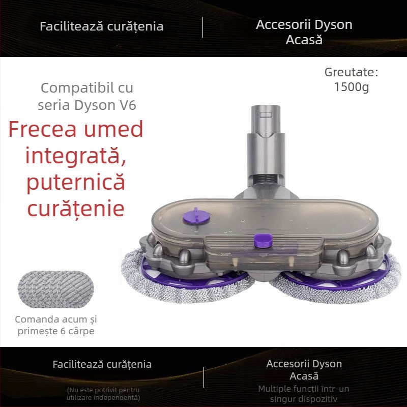 Accesorii pentru aspirator Dyson: cap de mop compatibil cu modelele V6–V15, curățare umedă și uscată