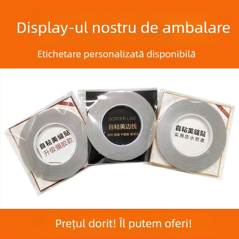 Bandă autoadezivă pentru marginea plăcilor, finisaj auriu periat – decor pentru pereți și podele