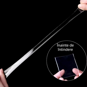 Bandă dublu adezivă Nano, cu aderență înaltă, pentru montaj pe perete, impermeabilă și transparentă, pentru utilizare în autovehicule