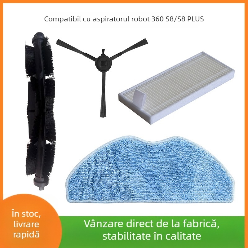Accesorii pentru aspirator robot S8/S8 PLUS: perie principală, perie laterală, filtru HEPA, accesorii mop pentru uz casnic (51–100 m²)