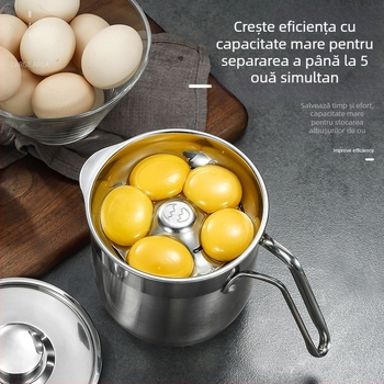 Haobai separator de albuș din oțel inoxidabil 304, cu design cilindric, pentru bucătărie casnică