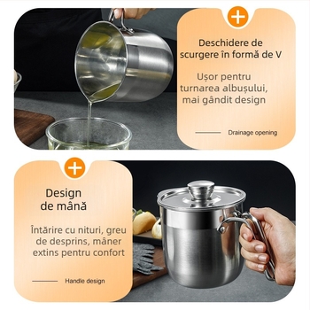 Haobai separator de albuș din oțel inoxidabil 304, cu design cilindric, pentru bucătărie casnică