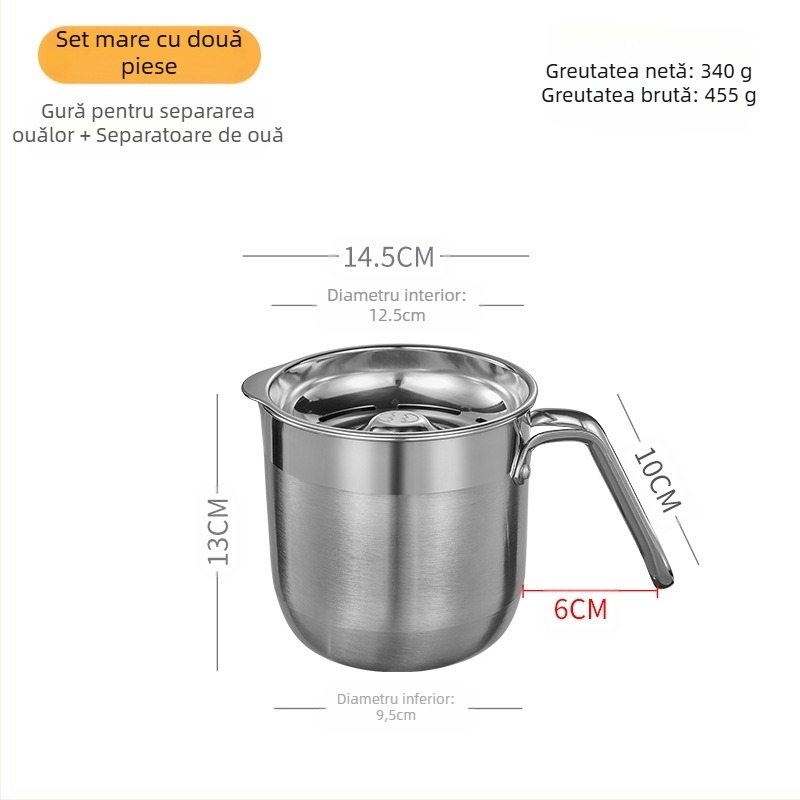 Haobai separator de albuș din oțel inoxidabil 304, cu design cilindric, pentru bucătărie casnică