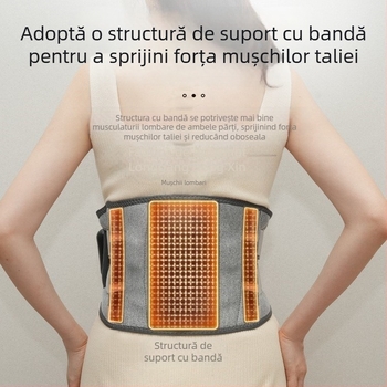 Bandă de masaj pentru talie, încălzire electrică cu vibrație și compresie caldă, 45-65°C, 7.5W, 3.7V