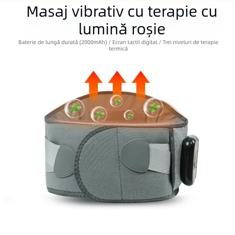 Bandă de masaj pentru talie, încălzire electrică cu vibrație și compresie caldă, 45-65°C, 7.5W, 3.7V