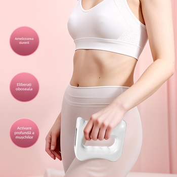 Mini masaj fascial cu curea inelară, model A6 — masaj vibrațional alimentat cu baterie, pentru cap, gât, spate și membre, carcasă ABS