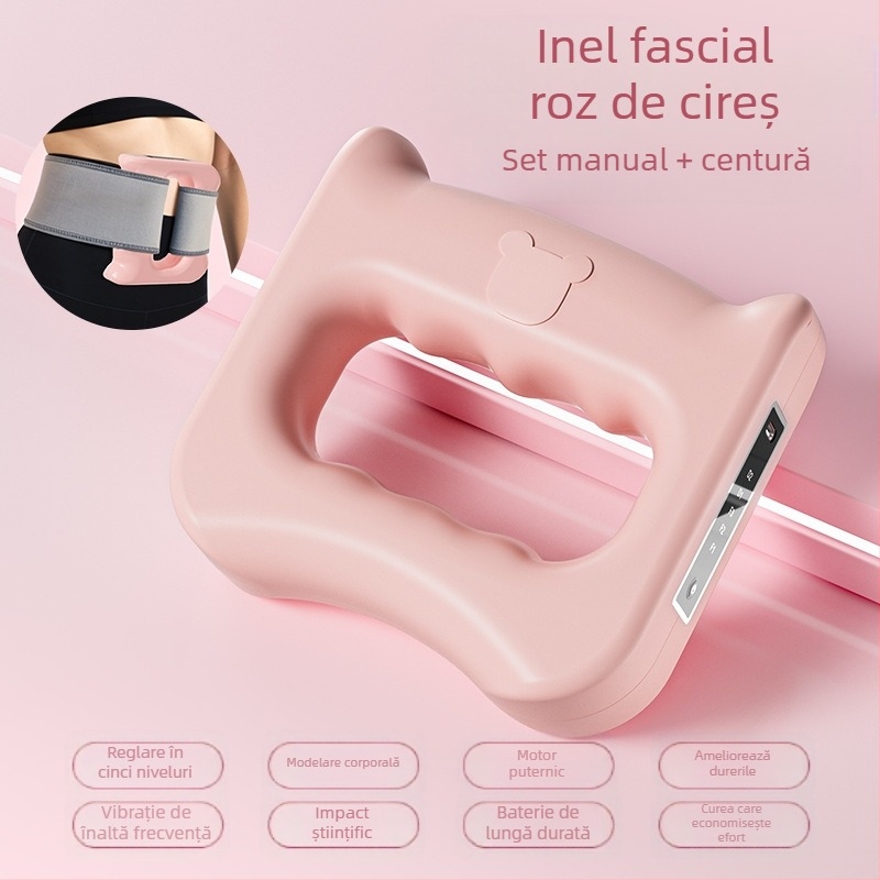 Mini masaj fascial cu curea inelară, model A6 — masaj vibrațional alimentat cu baterie, pentru cap, gât, spate și membre, carcasă ABS