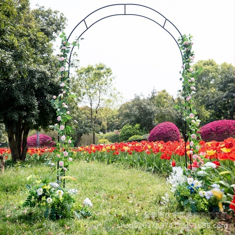 Arc de cățărare din metal forjat, cu bază pe podea, stil pastoral, 2 etaje, poate fi combinat