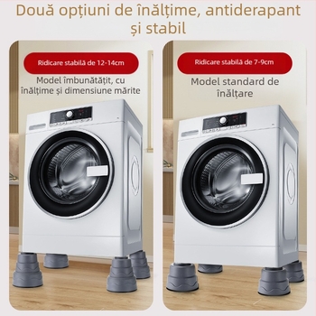 Bază pentru mașina de spălat cu tambur – anti-derapant, reglabilă, rezistentă la umiditate, drenaj, din plastic