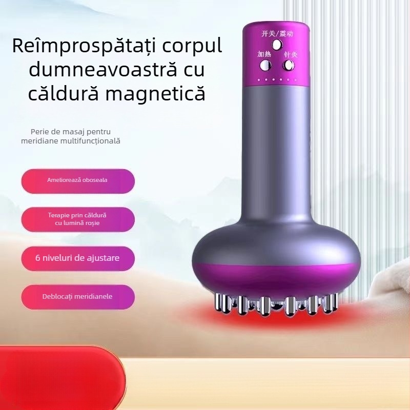 Fu Chun Dispozitiv electric de ventuzare cu 6 ventuze, vibrație, încărcare wireless, activare meridiană, masaj abdomen și întreg corpul