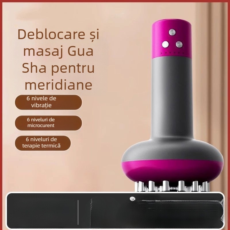 Fu Chun Dispozitiv electric de ventuzare cu 6 ventuze, vibrație, încărcare wireless, activare meridiană, masaj abdomen și întreg corpul