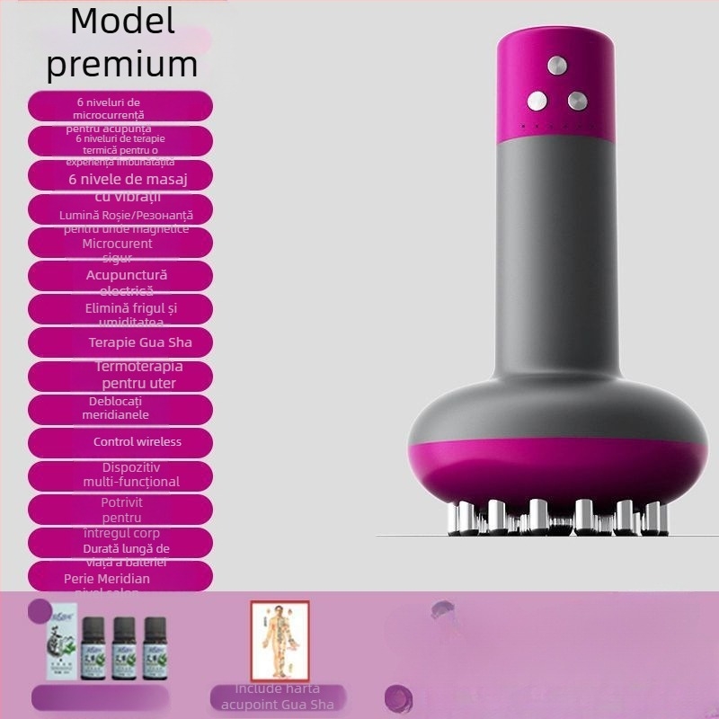 Fu Chun Dispozitiv electric de ventuzare cu 6 ventuze, vibrație, încărcare wireless, activare meridiană, masaj abdomen și întreg corpul