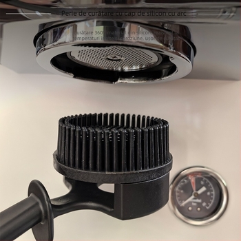 Cap de perie din silicon pentru curățarea cafetierei, perie cu mâner lung și cap arcuit, ustensile de bucătărie