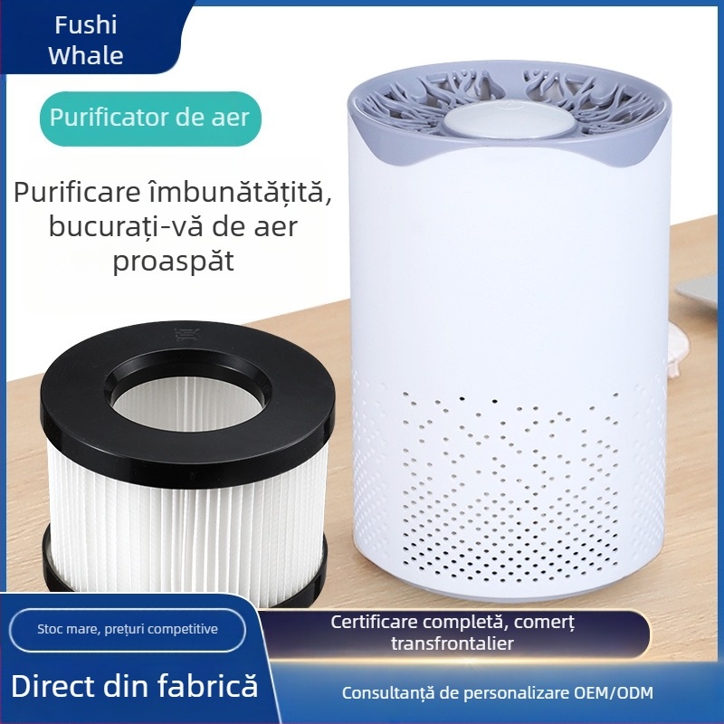 Purificator de aer compact pentru desktop, pentru uz casnic, elimină fumul, praful și fumul pasiv, neutralizează mirosul de fum.