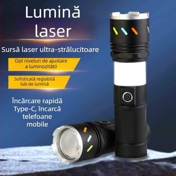 Lumină de camping Xintu din aliaj de aluminiu, 4500mAh, 30W LED, zoom telescopic, rotație 360°, încărcare manuală