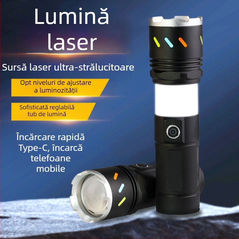 Lumină de camping Xintu din aliaj de aluminiu, 4500mAh, 30W LED, zoom telescopic, rotație 360°, încărcare manuală