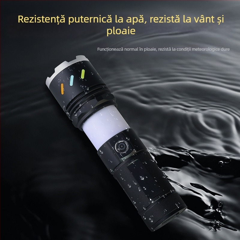 Lumină de camping Xintu din aliaj de aluminiu, 4500mAh, 30W LED, zoom telescopic, rotație 360°, încărcare manuală