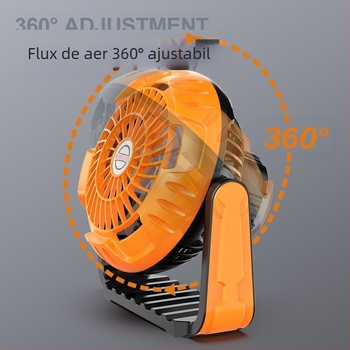 Ventilator USB de birou, mini ventilator de 6 inch, cu baterie încorporată, 3 viteze, motor brushless, carcasă ABS, zgomot sub 36 dB, dimensiuni 218×218×180 mm