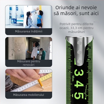 Ruletă din oțel cu blocare automată, rezistentă la uzură, anti-cadere, fluorescentă