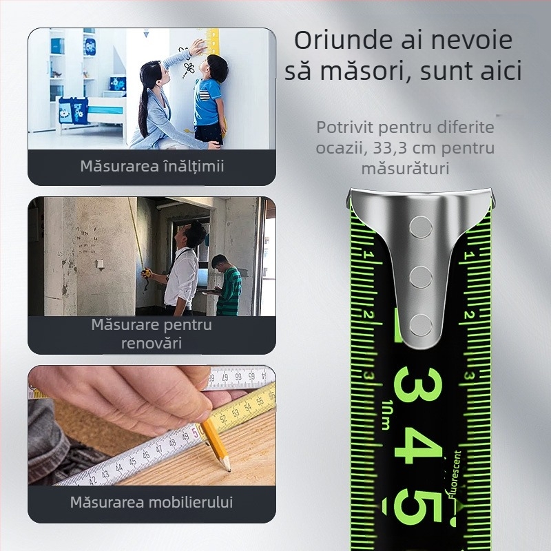 Ruletă din oțel cu blocare automată, rezistentă la uzură, anti-cadere, fluorescentă