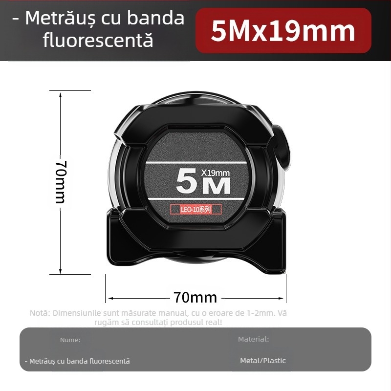 Ruletă din oțel cu blocare automată, rezistentă la uzură, anti-cadere, fluorescentă