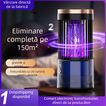 Lampă pentru uciderea țânțarilor cu șoc electric – capcana LED, USB reîncărcabil, baterie încorporată 1001–1600 mAh, model SJD-01, pentru interior/exterior până la 30 m²