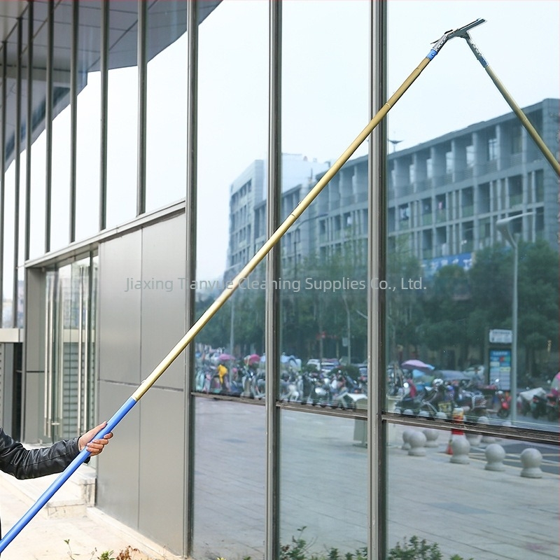 Curățător de geam cu tijă telescopică din aliaj de aluminiu – ștergere pe o singură parte, utilizare comercială, manual