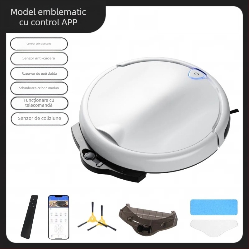 XM32 robot de curățare cu mop – telecomandă, 7.4V/15W, aspirație 2000–2999 Pa, acoperire 90–120 m², măturare, aspirare și mop într-un singur dispozitiv