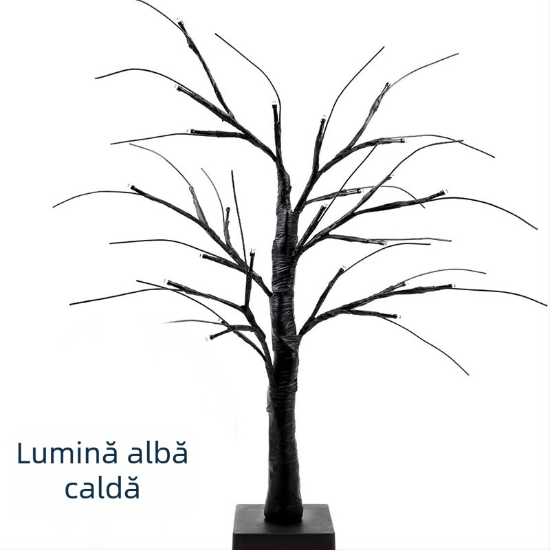 Lampă LED de Halloween cu dovleac, lilieci și fantomă