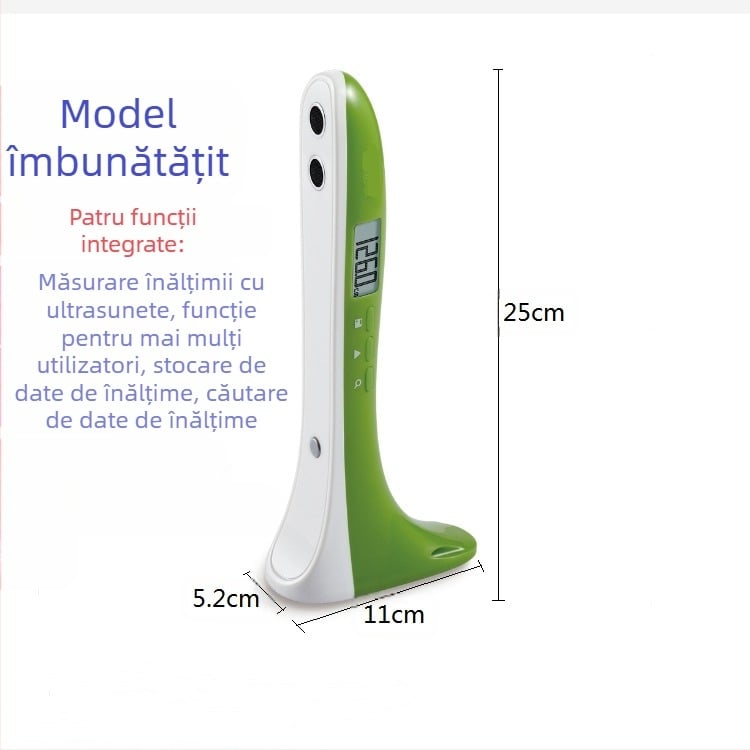 Instrument de măsurare a înălțimii – dispozitiv portabil ultrasonic pentru înălțime și greutate, interval 30–200 cm, model SG01, CABRY, alimentare cu baterii uscate