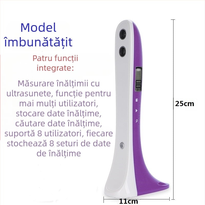 Instrument de măsurare a înălțimii – dispozitiv portabil ultrasonic pentru înălțime și greutate, interval 30–200 cm, model SG01, CABRY, alimentare cu baterii uscate