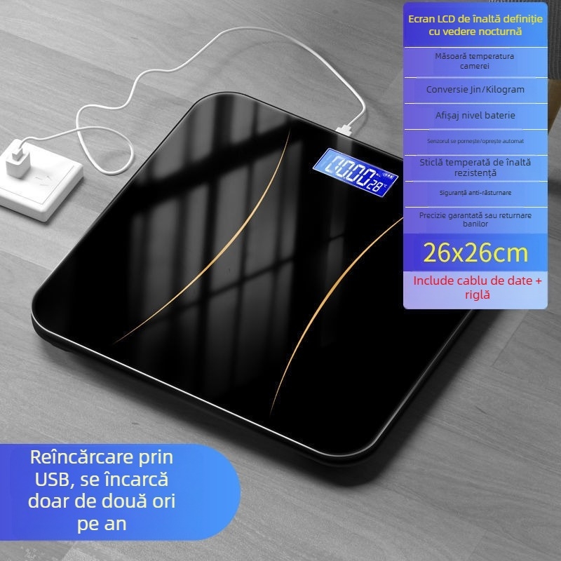 Cantar electronic pentru masurarea grasimii corporale – Monitor digital precis de greutate și compoziție corporală pentru adulți, utilizare acasă sau în cămin