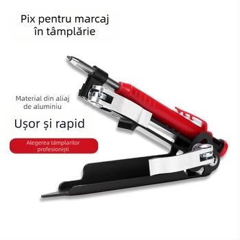 Compas pentru tâmplă cu stilou de marcaj multiplu – măsurare în găuri adânci, desenare contur și profilare, aliaj de aluminiu, set 1 bucată, pentru uz casnic