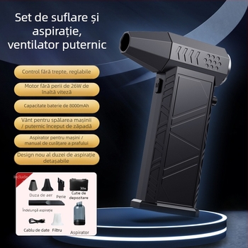 Ventilator pentru cort X6 Turbo — Portabil, Wireless, cu baterie încorporată de 4000 mAh, autonomie 6–8 ore, zgomot 51–60 dB